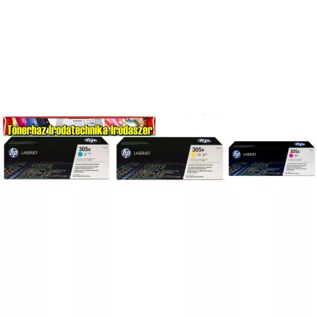 HP CE411A,CE412A,CE413A 305A Színes  LaserJet eredeti  tonerkazetták LaserJet Pro 300 400 sorozathoz M351 M375 M451 M475 (2600 old.(5%)/szín