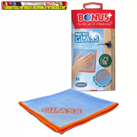 Mikroszálas ablaktörlő kendő 35x35 cm Bonus 1db
