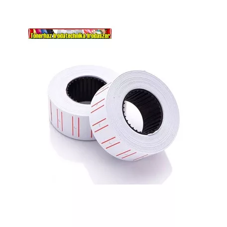 Árazószalag (Árazó cimke)  21x12mm fehér lyuk-perforált 1000címke/tek