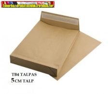 TB/4-es redős-talpas, szilikonos tasak,250db/dob  barna kraft papír, 50 mm talp (TB4)