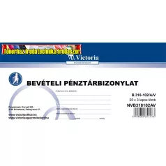   Bevételi pénztárbizonylat Victoria 25x3lap -B.318-102/A/V-