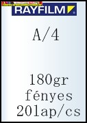 Rayfilm fotópapír A/4 180g fényes 20 lap/cs (R0275 1123C)
