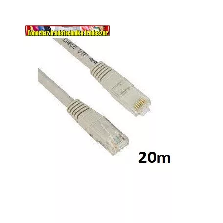 KÁBEL UTP CAT6 PATCH 20M, SZÜRKE