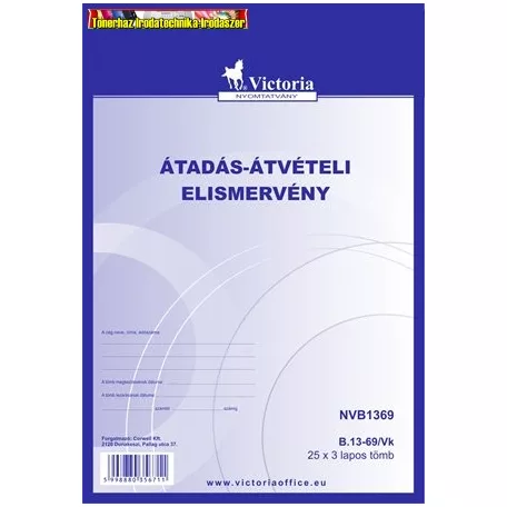 B.13-69/V Átadás-átvételi elismervény 25X3 A5