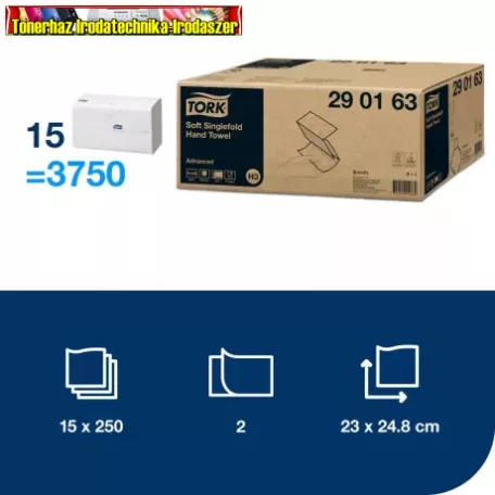 Tork Advanced Hand Towel Zigzag kéztörlő, extra fehér, H3 rendszerhez  (290163)