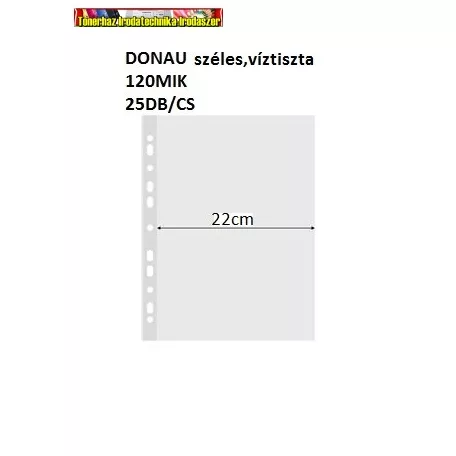 Donau Széles víztiszta lefűzhető genotherm, anyagvastagság:120 mic 25db/cs D1778