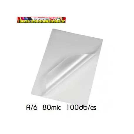 Lamináló fólia 154×111mm A6 80mic 100db/cs