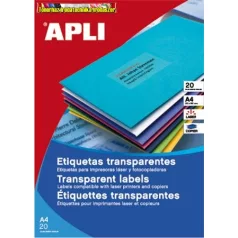  Apli Etikett, 70x37 mm, poliészter, időjárásálló, matt,  áttetsző, 24címke/lap 20lap/dob 480 etikett/dob LCA1224
