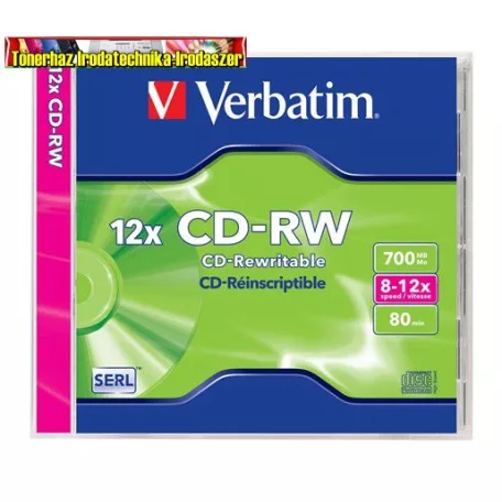 Verbatim CD-RW 700 MB, 8-12x újraírható normál tokban