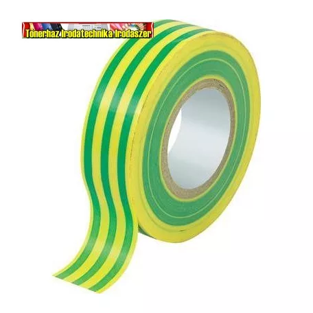 PVC szigetelőszalag 20m x 19mm zöld-sárga