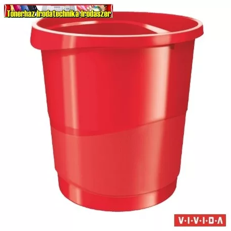 Papírkosár, 14 liter, ESSELTE Europost, Vivida piros