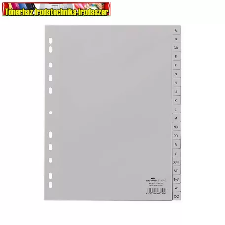 Regiszter műanyag A/4 A-Z szürke Durable 6510 ( 20 részes )