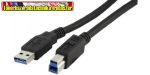 USB 3.0 nyomtató kábel, A-B 1,8 m, wiretek