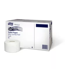   Tork Premium mini jumbo toalettpapír, soft, fehér, exkluzív mintával, T2 rendszerhez 110253