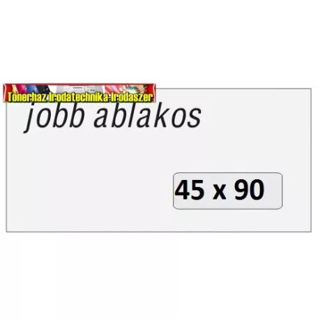 LA/4 szilikon boríték jobb ablakos 45x90mm 1000db/doboz 110x220mm(LA4)