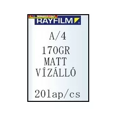   Rayfilm fotópapír A/4 170g matt,VÍZÁLLÓ, 20 lap/cs (R0230 1123C)