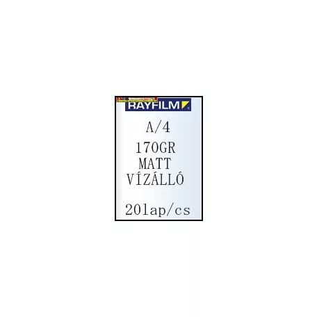 Rayfilm fotópapír A/4 170g matt,VÍZÁLLÓ, 20 lap/cs (R0230 1123C)