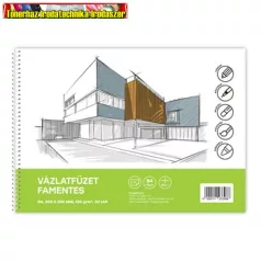 Vázlatfüzet spirálos B4 famentes 32 lap 