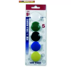 Táblamágnes Mágneskorong, 30 mm, 5 db, ICO JY-30, 5 szín