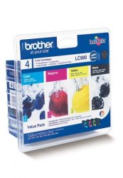 Brother LC 980 Multi-Pack (Bk+C+Y+M) eredeti tintapatron (LC980)   DCP-145C ,165C ,MFC-250C , 290C   Lejárat: 2022.11 hó