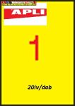   Etikett, 210x297 mm, színes, APLI, sárga, 1címke/lap 20lap/dob 1599