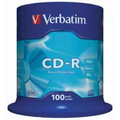   Verbatim CD-R 700 MB, 80min, 52x, hengeren (DataLife) 100db/henger