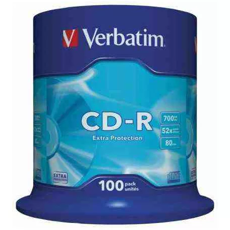 Verbatim CD-R 700 MB, 80min, 52x, hengeren (DataLife) 100db/henger