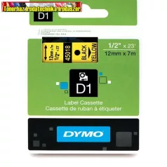   DYMO D1 (S0720580) 45018- 12mmx7m FEKETE betű/SÁRGA háttér