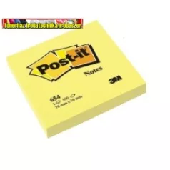   3M POST-IT 654 Öntapadó jegyzettömb, 76x76 mm, 100 lap,  sárga