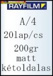   Rayfilm matt fotópapír kétoldalas A/4 200gr/m2 20ív/dob R02321123C