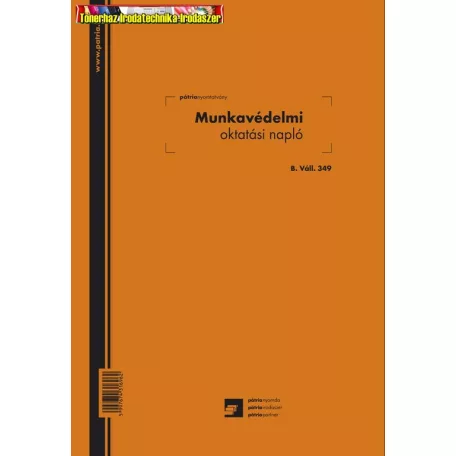 Munkavédelmi oktatási napló 24lap/tömb -B.Vall-349- PÁTRIA